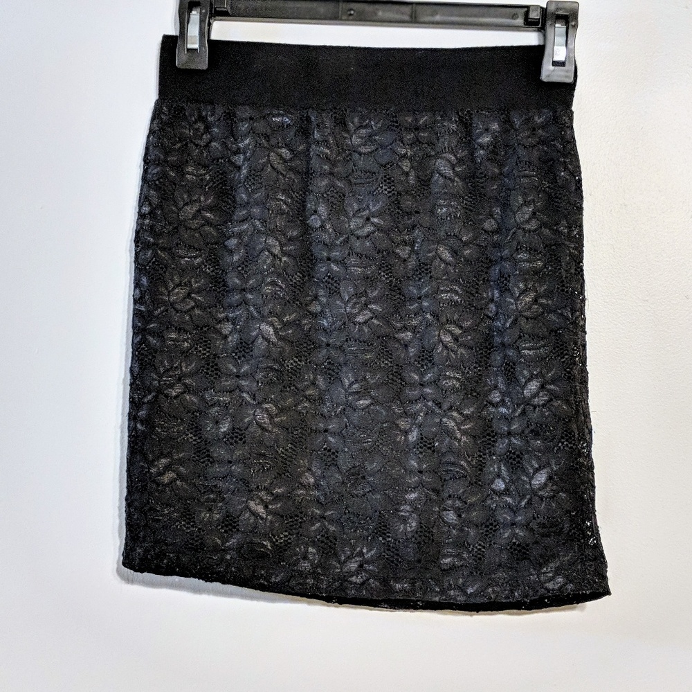 Black Lace Mini Skirt